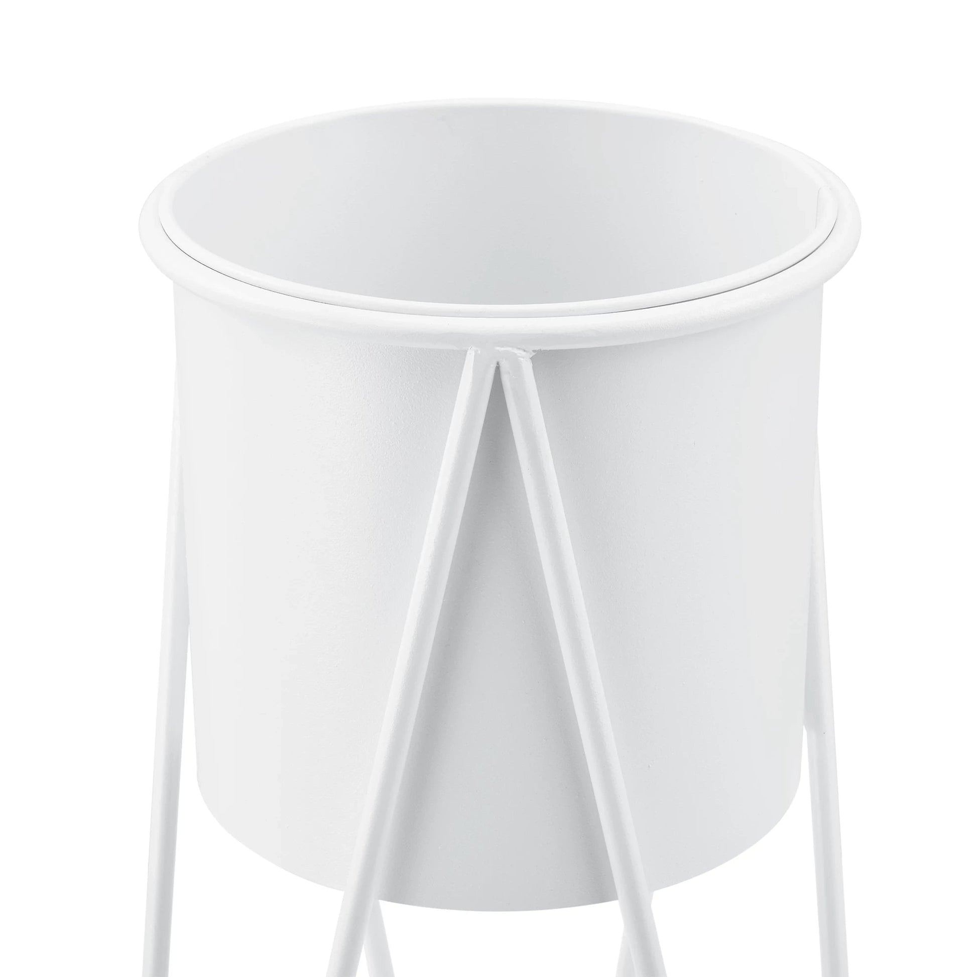 In And OutdoorMatch Bloempot Kaden - Op Standaard - Metaal - Set van 2 - Wit - Stijlvol Design Flowerpot