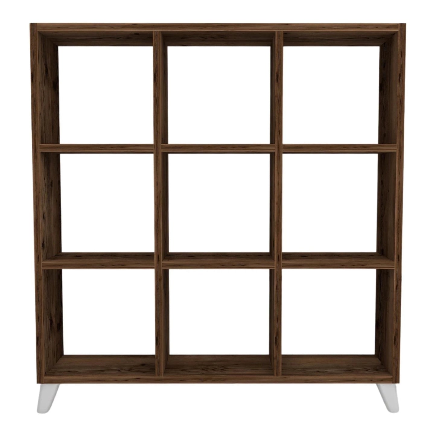 In And OutdoorMatch Boekenkast Nuni - Plank - 100x88x20cm - Eiken Antiek en Wit - Spaanplaat - 9 Open Vakken Boekenkast