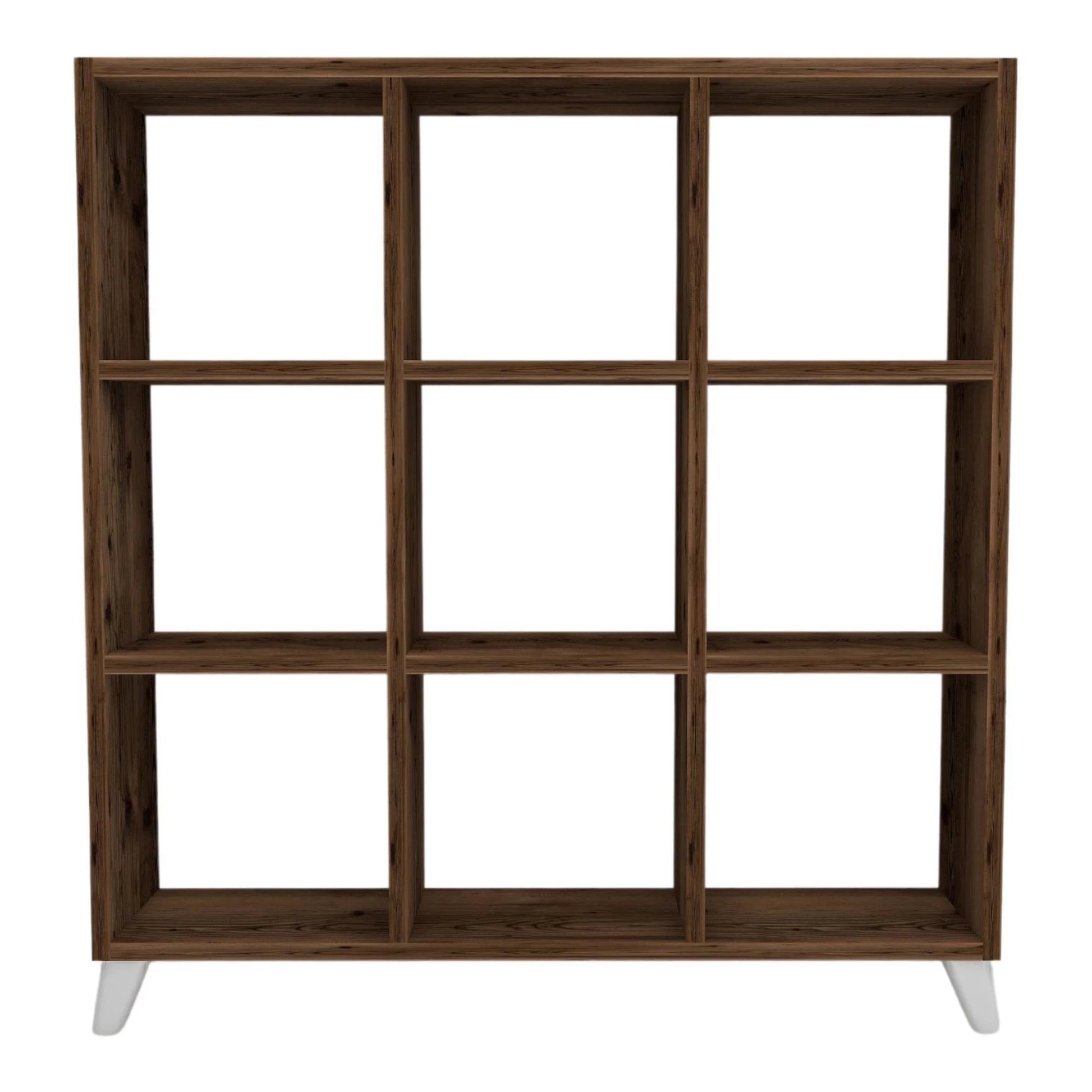 In And OutdoorMatch Boekenkast Nuni - Plank - 100x88x20cm - Eiken Antiek en Wit - Spaanplaat - 9 Open Vakken Boekenkast