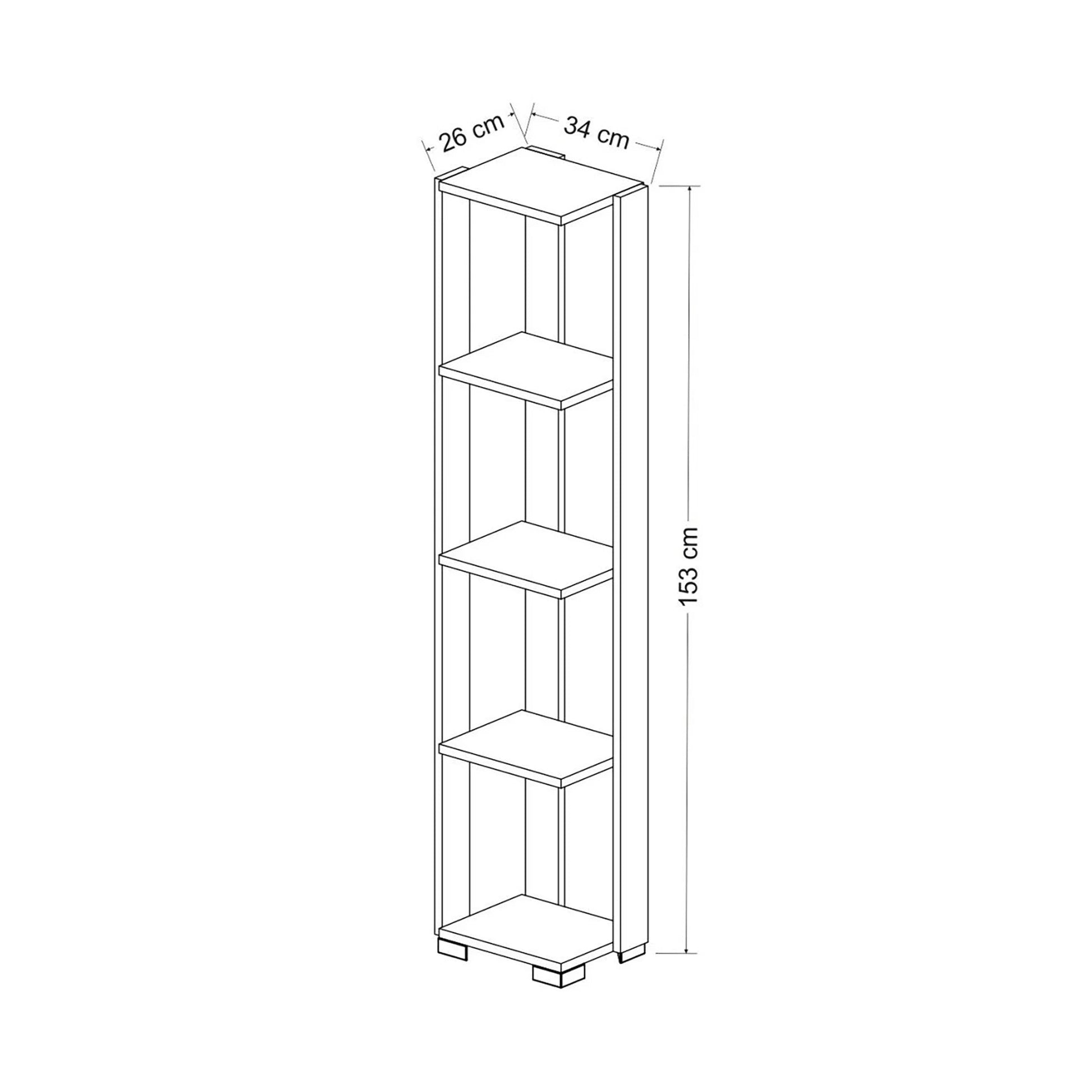 In And OutdoorMatch Boekenkast Plank Kellen - 153x34x26 cm - Eiken - Spaanplaat - Met Planken - Praktische Boekenkast Boekenplank