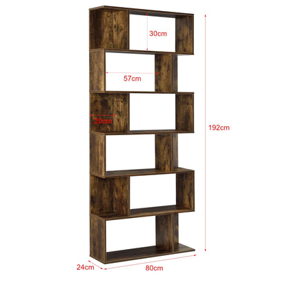 In And OutdoorMatch Boekenkast Plank Odessa - 192x80x24 cm - Walnootkleurig - Spaanplaat - Decoratief Design Boekenkast