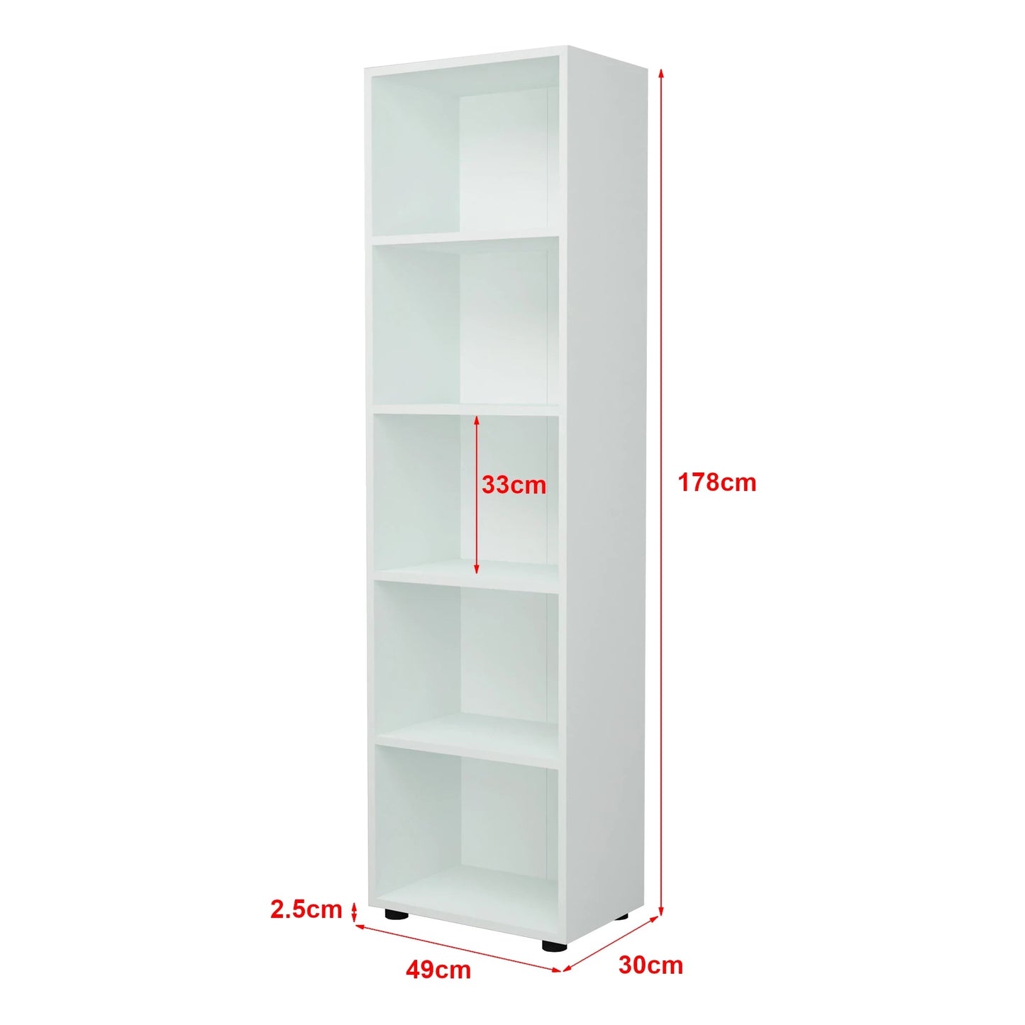 In And OutdoorMatch Boekenkastplank Sam - 178x49x30 cm - Wit - MDF Boekenkast