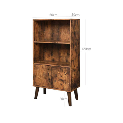 In And OutdoorMatch Bookcase Adella - 2 compartments - Bookcase with doors - Living room, bedroom and children's room - Wood - MDF - 60x30x120cm Boekenkast