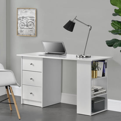 In And OutdoorMatch Bureau Ginni - Met 3 Laden - En Compartimenten - 120x49x72 cm - Wit - Decoratief Bureau - Praktisch Desk