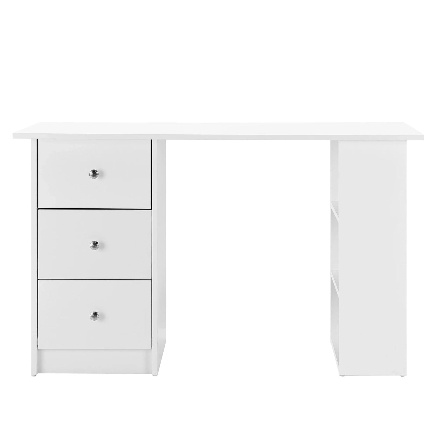 In And OutdoorMatch Bureau Ginni - Met 3 Laden - En Compartimenten - 120x49x72 cm - Wit - Decoratief Bureau - Praktisch Desk