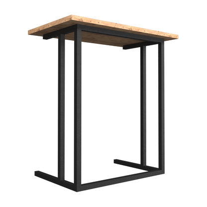 In And OutdoorMatch Bureau Monza - 65,5x60x35,5 - Zwart en eiken- MDF en Metaal Desk