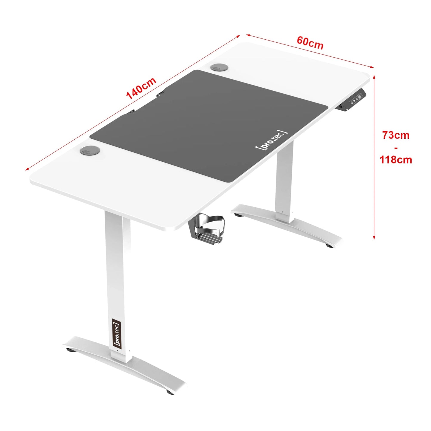 In And OutdoorMatch Bureau Retha - Zit Sta Bureau - Elektrisch In Hoogte Verstelbaar - Wit en Zwart - Spaanplaat en Aluminium - Modern Design Desk