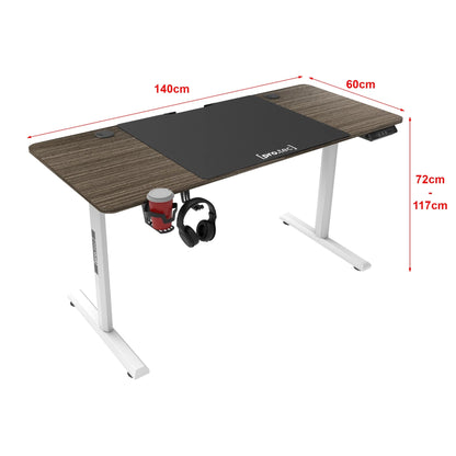 In And OutdoorMatch Bureau Trudie - Zit Sta Bureau - Elektrisch Verstelbaar - Houtkleurig - 140x60x72-117 cm Desk