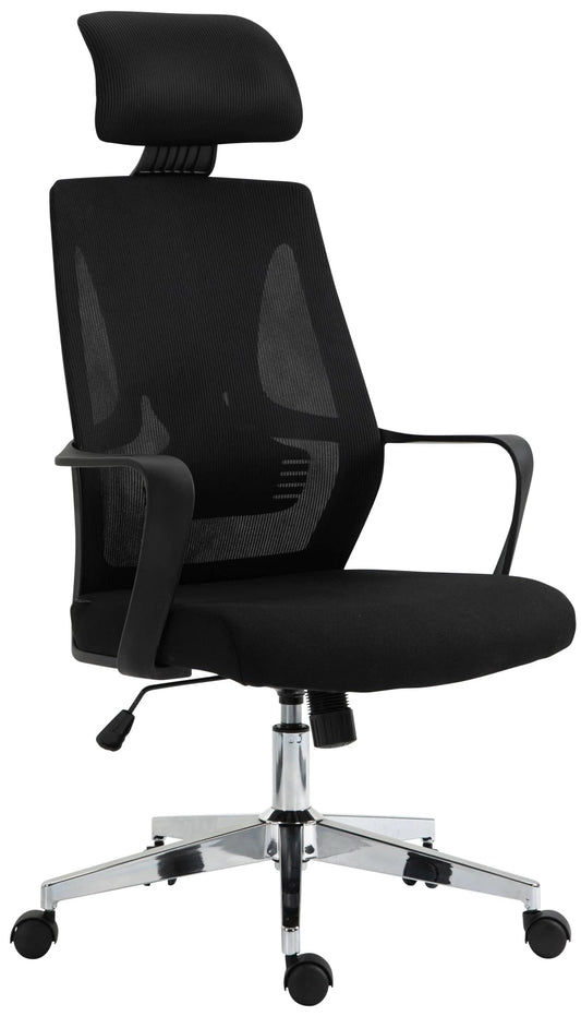 In And OutdoorMatch Bureaustoel Corina - Polyester - Metalen Frame - Zwart - Exclusieve Look - Game Chair Bureaustoel