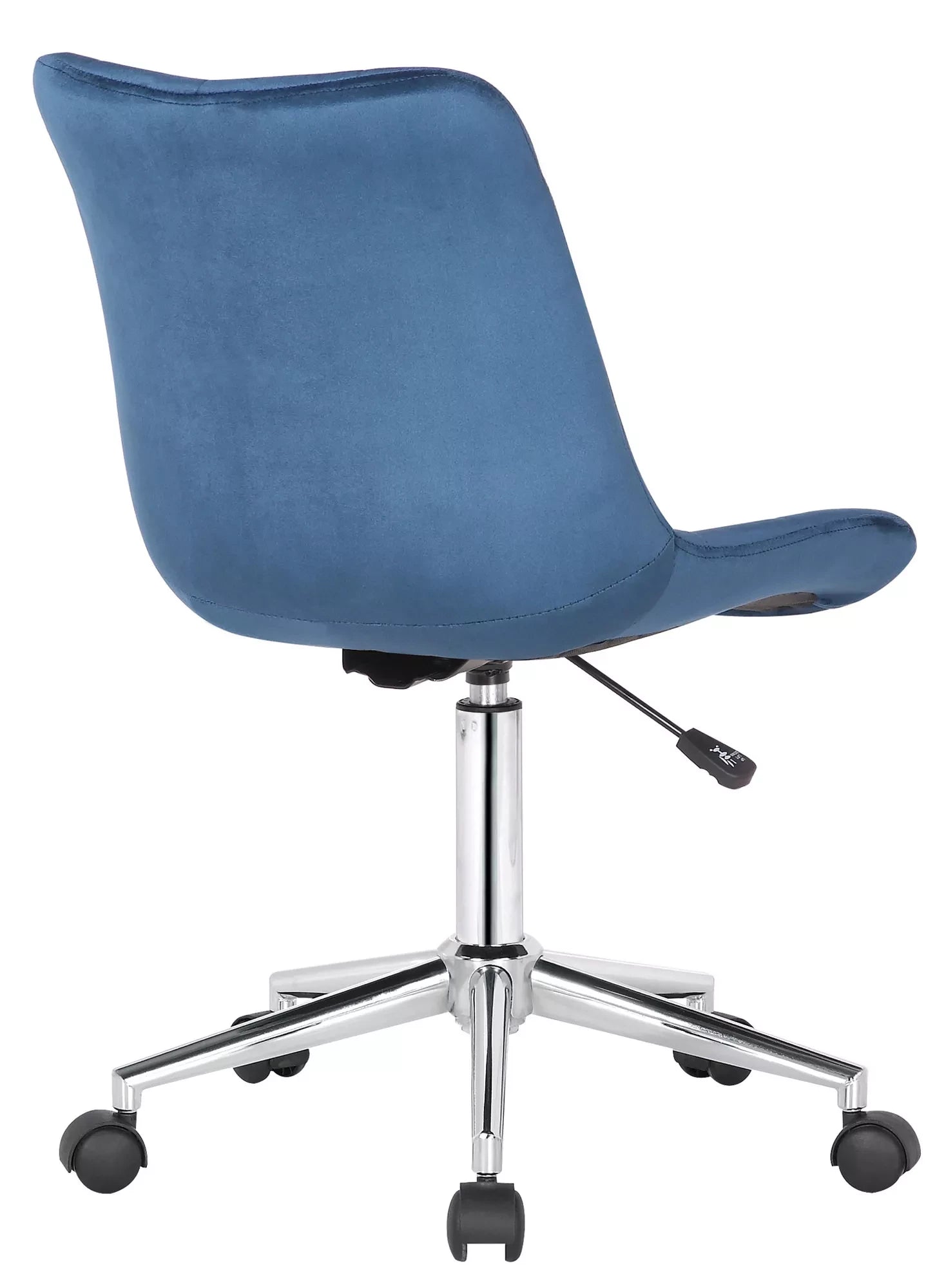 In And OutdoorMatch Bureaustoel Robin - Stof - Velvet Blue - Ergonomisch - 46x40x96cm Hoogte Verstelbaar - Zithoogte 44 - 59 cm - Modern Design Bureaustoel