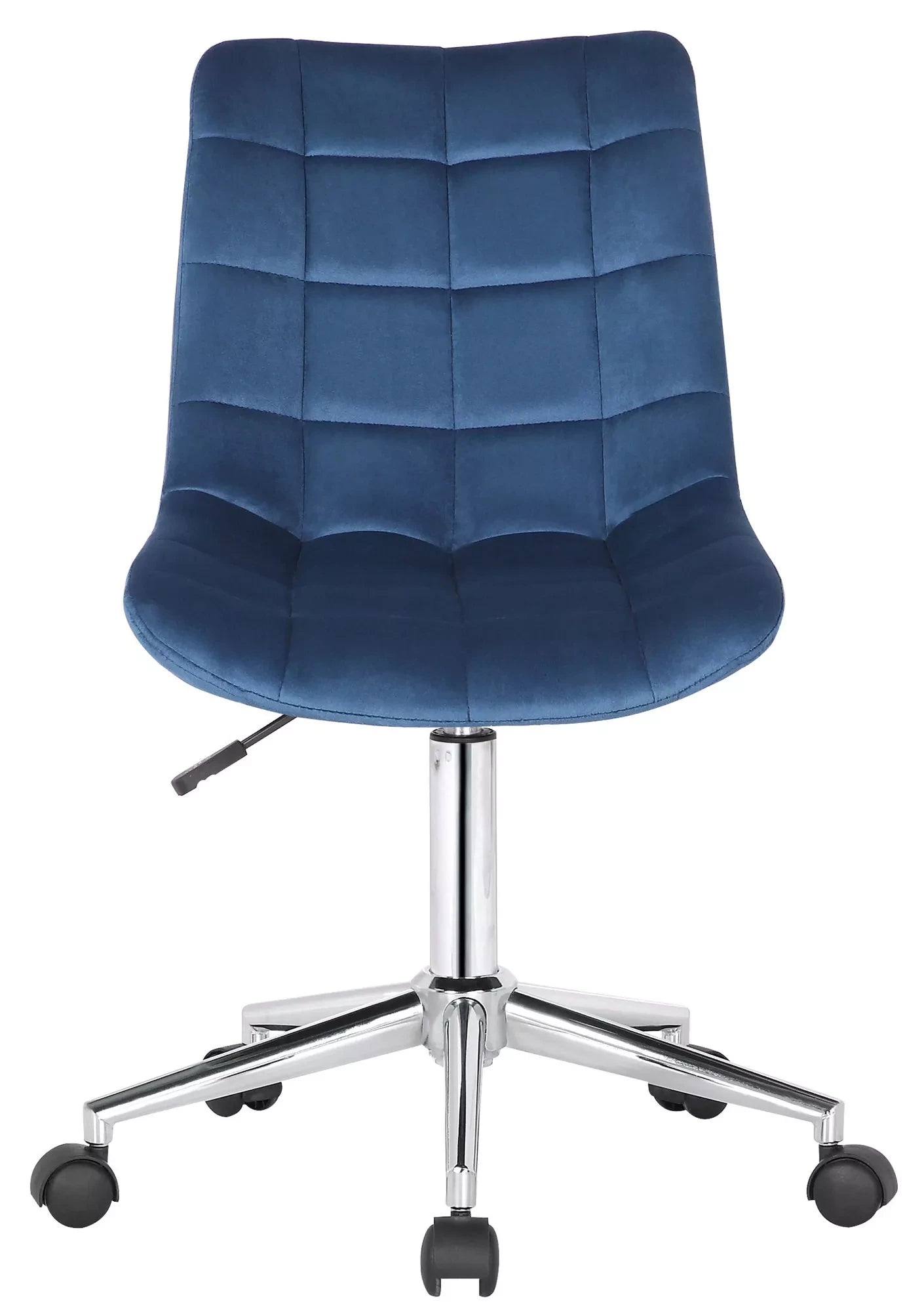 In And OutdoorMatch Bureaustoel Robin - Stof - Velvet Blue - Ergonomisch - 46x40x96cm Hoogte Verstelbaar - Zithoogte 44 - 59 cm - Modern Design Bureaustoel