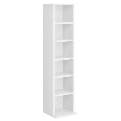 In And OutdoorMatch CD/DVD Kast Compartiment Gage - Kast - Met 6 Planken - 90x20x20 cm - Wit - Spaanplaat - Modern Design Boekenplank