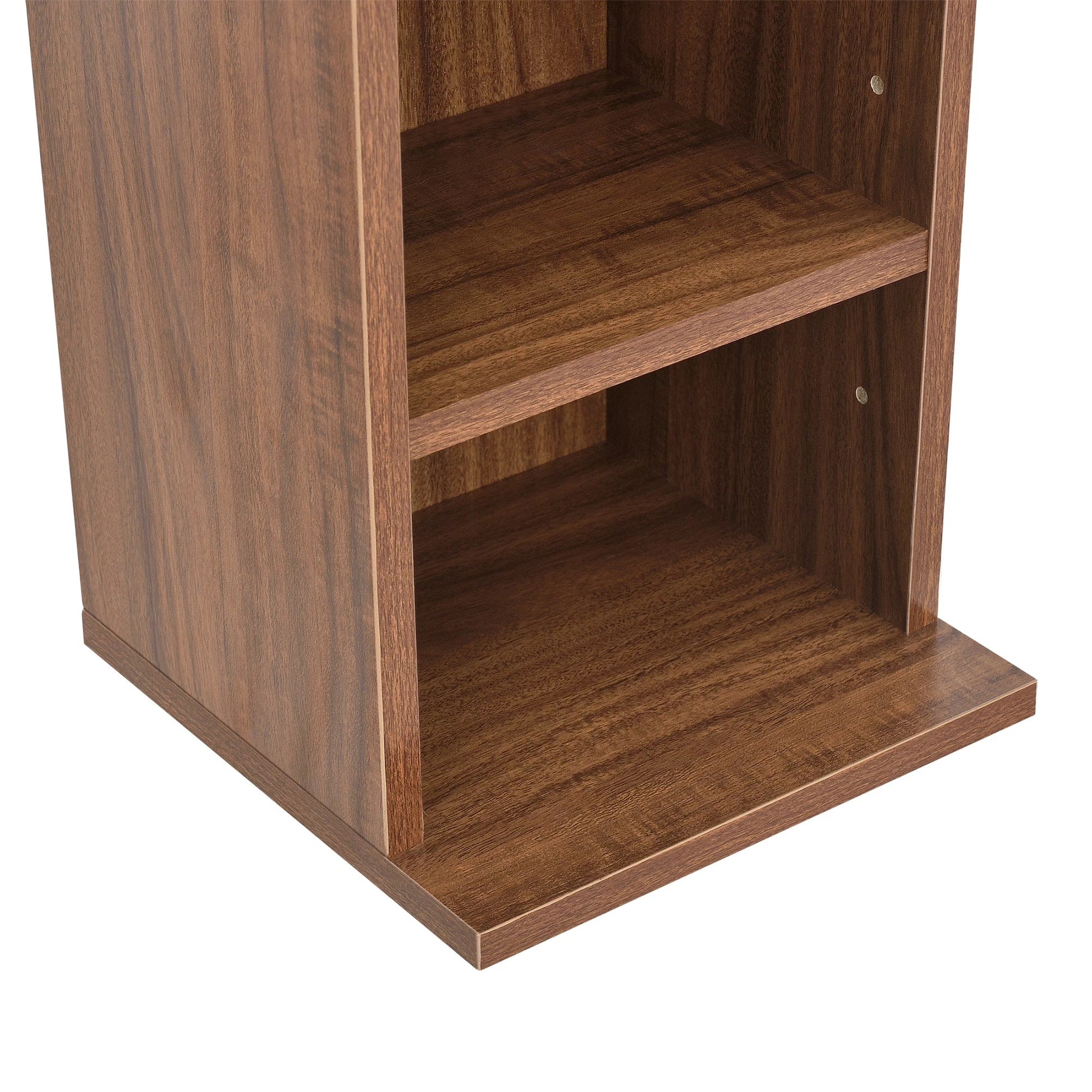 In And OutdoorMatch CD/DVD Kast Compartiment Reed - Kast - Met 12 Planken - 120x20x20 cm - Walnootkleurig - Spaanplaat - Modern Design Boekenplank