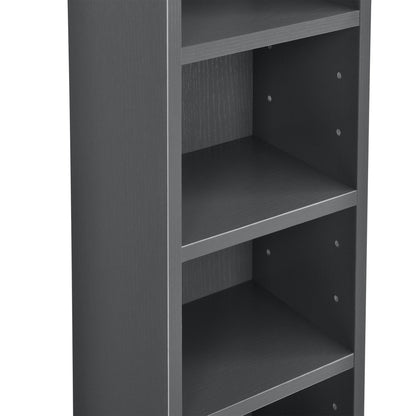 In And OutdoorMatch Chet Kast Compartiment Pili - Kast - Met 12 Planken - 120x20x20 cm - Donkergrijs - Spaanplaat - Modern Design Boekenplank