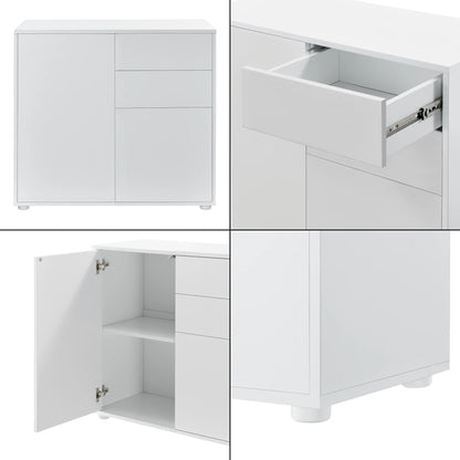 In And OutdoorMatch Commode Wilford - Duw en Open - 74x79x36 cm - Wit Mat - Spaanplaat - Modern Design Kast