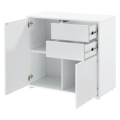 In And OutdoorMatch Commode Wilford - Duw en Open - 74x79x36 cm - Wit Mat - Spaanplaat - Modern Design Kast