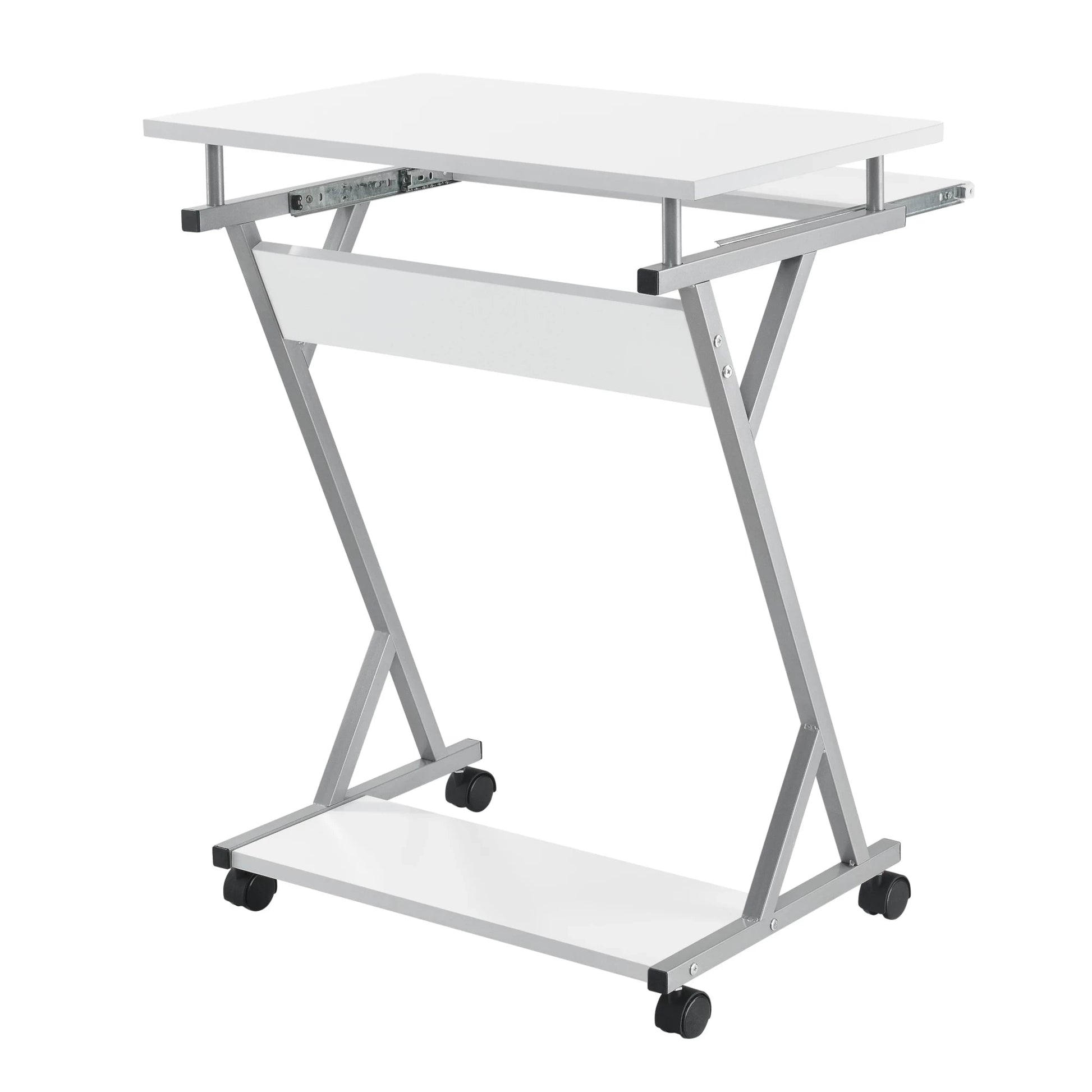 In And OutdoorMatch Computertafel Bonnie - Bureau - Op Wielen - PC Tafel - 60x40x75 cm - Wit - Moderne Look Desk