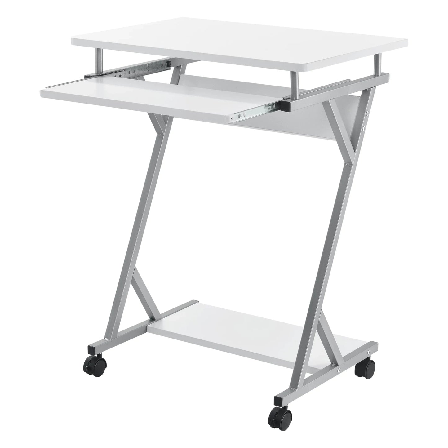 In And OutdoorMatch Computertafel Bonnie - Bureau - Op Wielen - PC Tafel - 60x40x75 cm - Wit - Moderne Look Desk