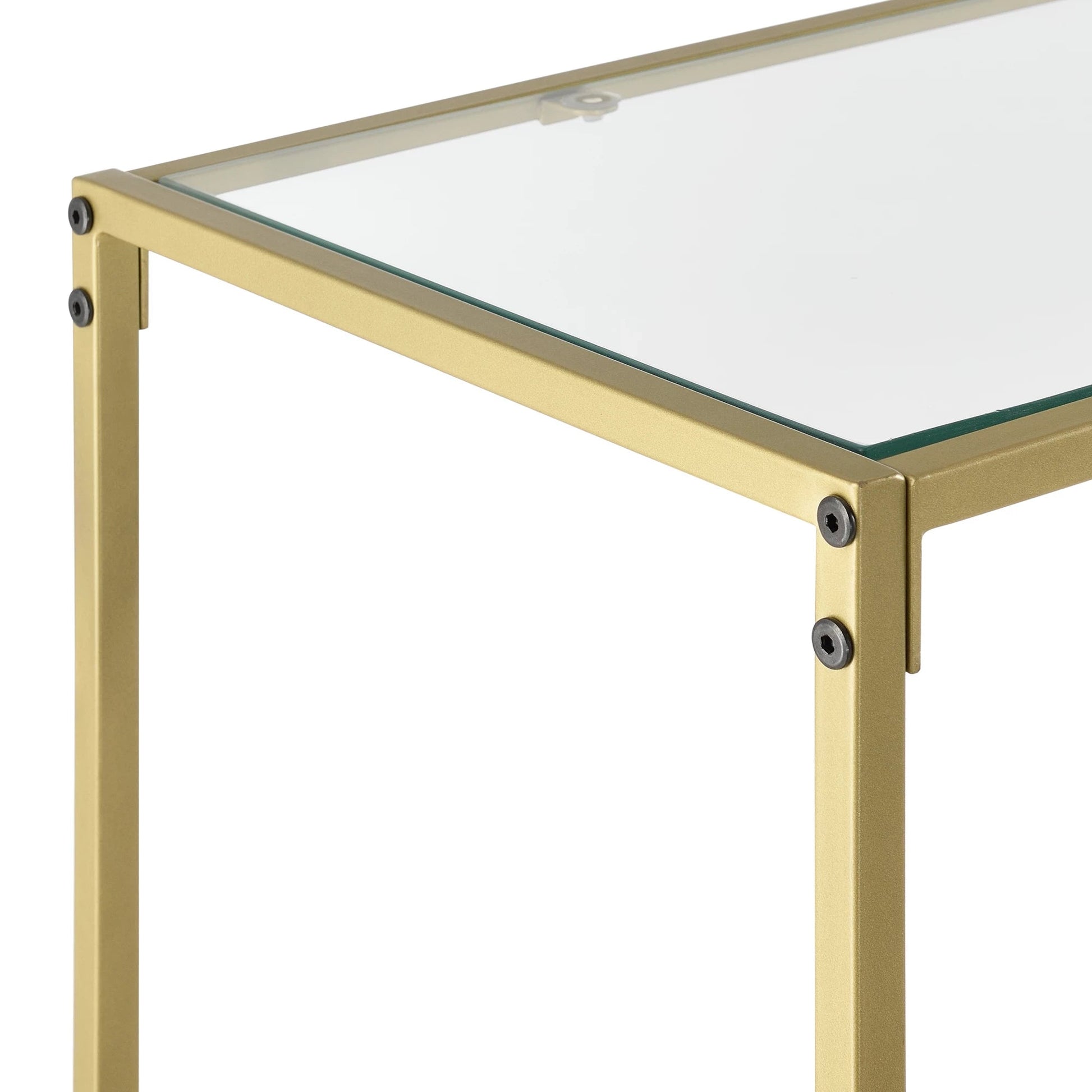 In And OutdoorMatch Consoletafel Christop - Wandtafel - Haltafel - Bijzettafel - Glas - 100x35x80 cm - Goud - Stijlvol design Consoletafel