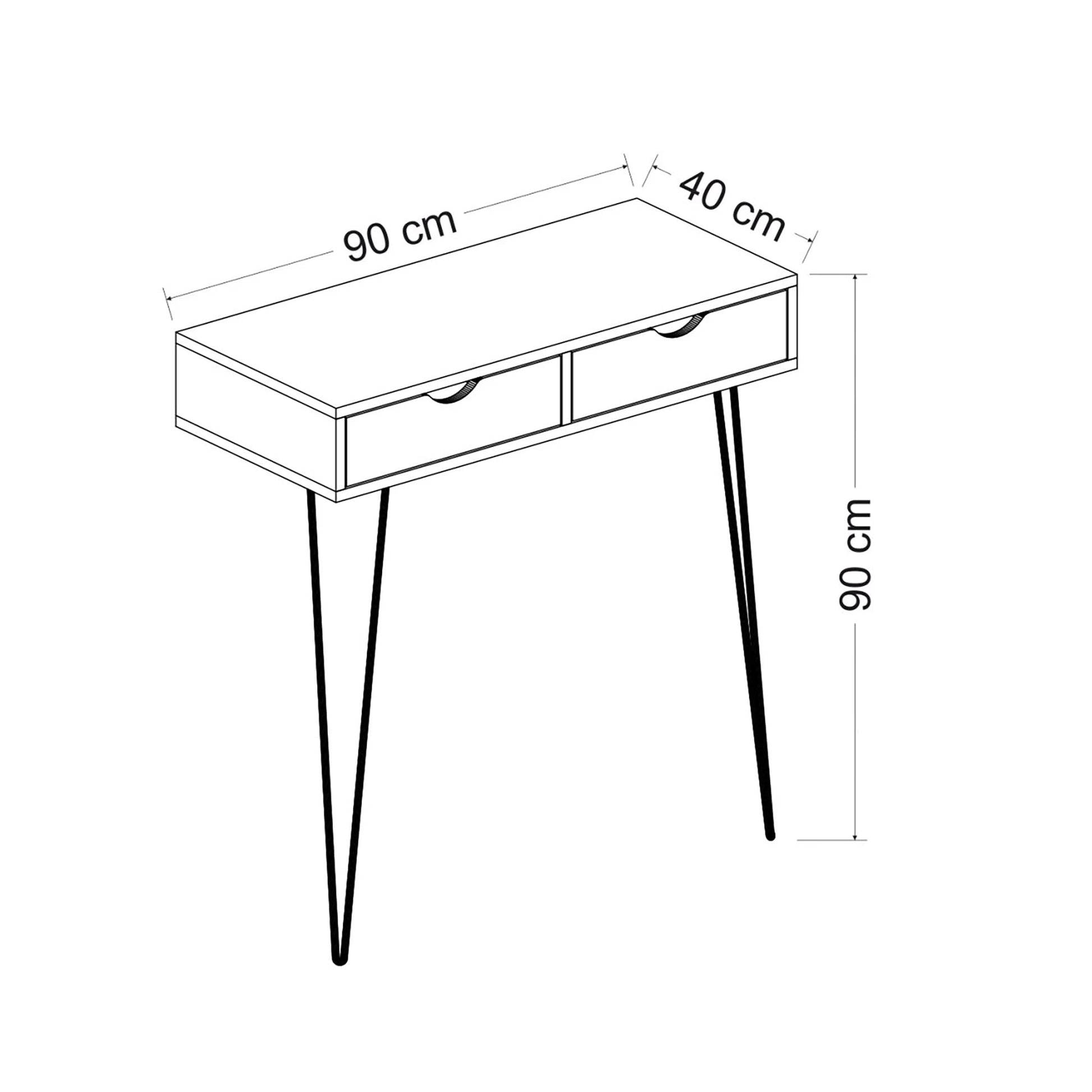 In And OutdoorMatch Consoletafel Jerra - 90x90x40 cm - Zwart en wit - MDF Consoletafel