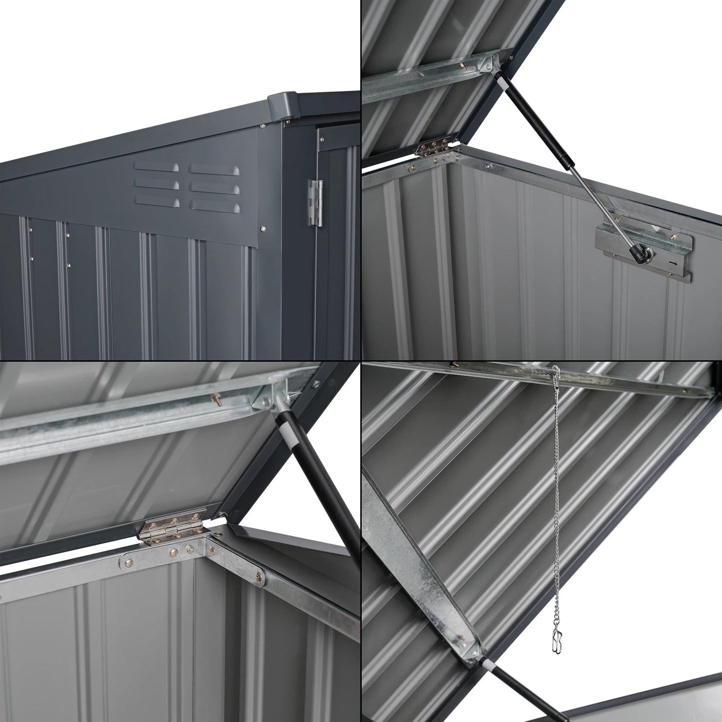 In And OutdoorMatch Container Conversie Xander - Donkergrijs - 112-131x173x101 cm - Staal - Stijlvol design Afvalcontainer