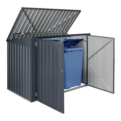 In And OutdoorMatch Container Conversie Xander - Donkergrijs - 112-131x173x101 cm - Staal - Stijlvol design Afvalcontainer