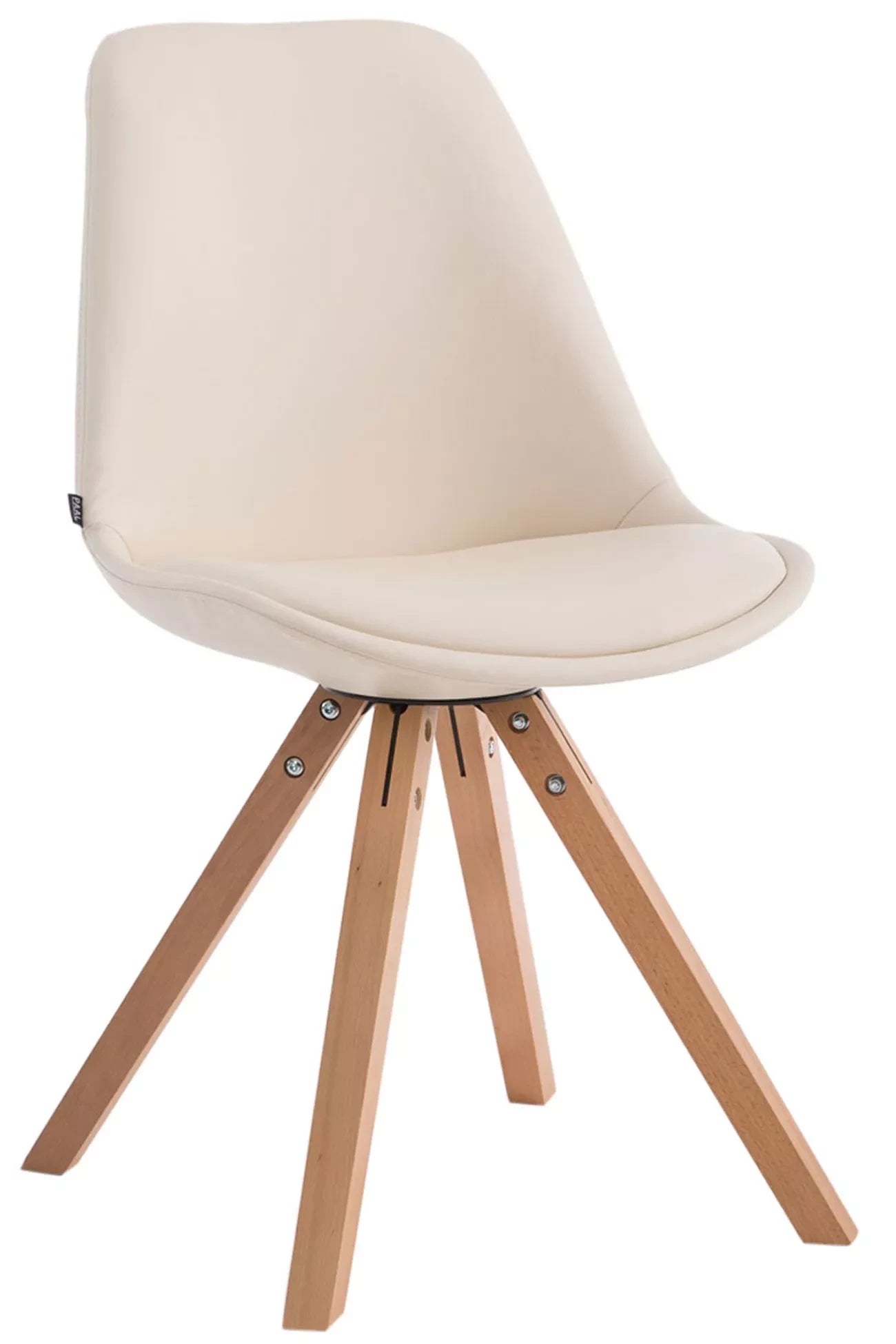 In And OutdoorMatch Design Eetkamerstoel Daniela - Creme - Zonder armleuning - Met rugleuning - Set van 1 - Woonkamerstoelen - Keukenstoelen - Kunstleer Eetkamerstoel