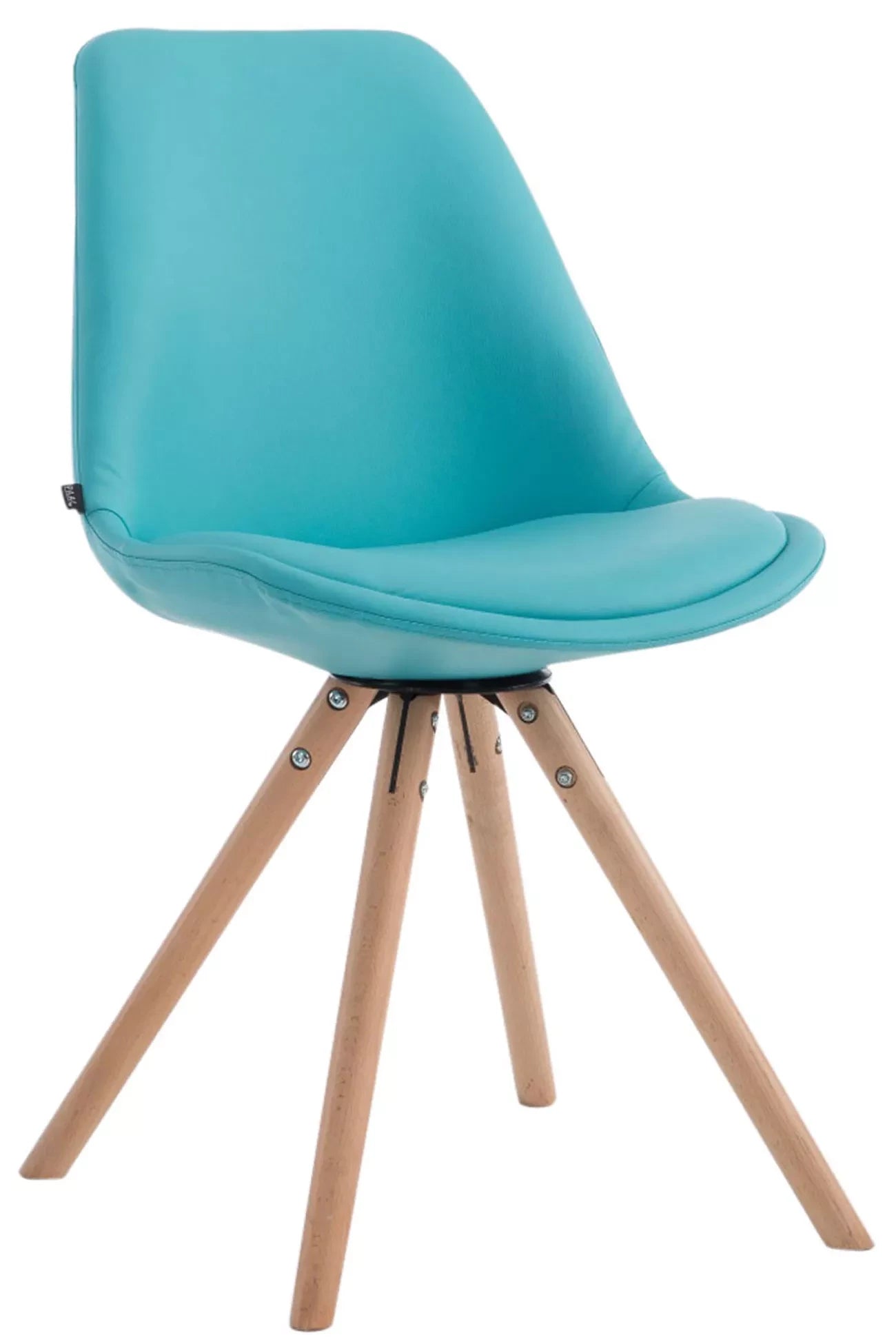 In And OutdoorMatch Design Eetkamerstoel Gage - Blauw - Zonder armleuning - Met rugleuning - Set van 1 - Woonkamerstoelen - Keukenstoelen - Kunstleer Eetkamerstoel