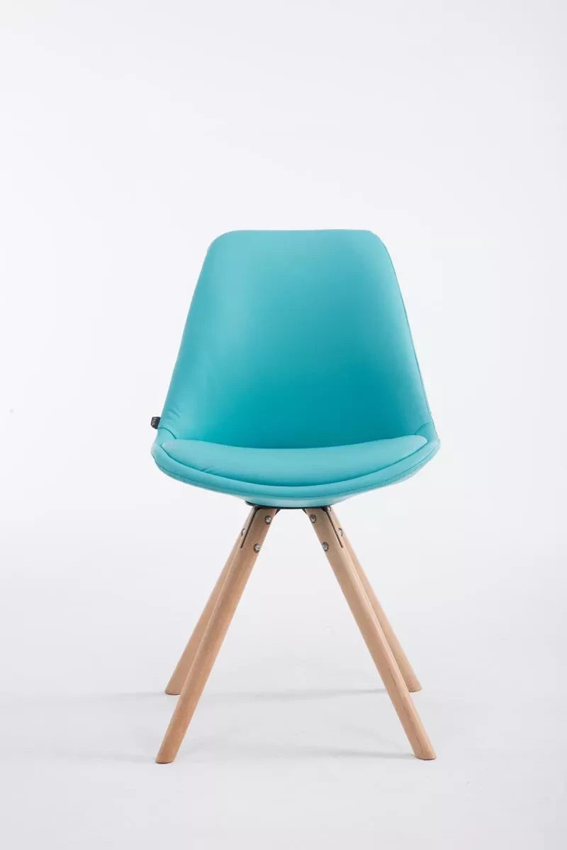 In And OutdoorMatch Design Eetkamerstoel Gage - Blauw - Zonder armleuning - Met rugleuning - Set van 1 - Woonkamerstoelen - Keukenstoelen - Kunstleer Eetkamerstoel