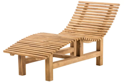 In And OutdoorMatch Designer ligbank Robert - 200x80cm - Houten bank - Tuinbank - Loungebank buiten - Ligbed Garden Bench