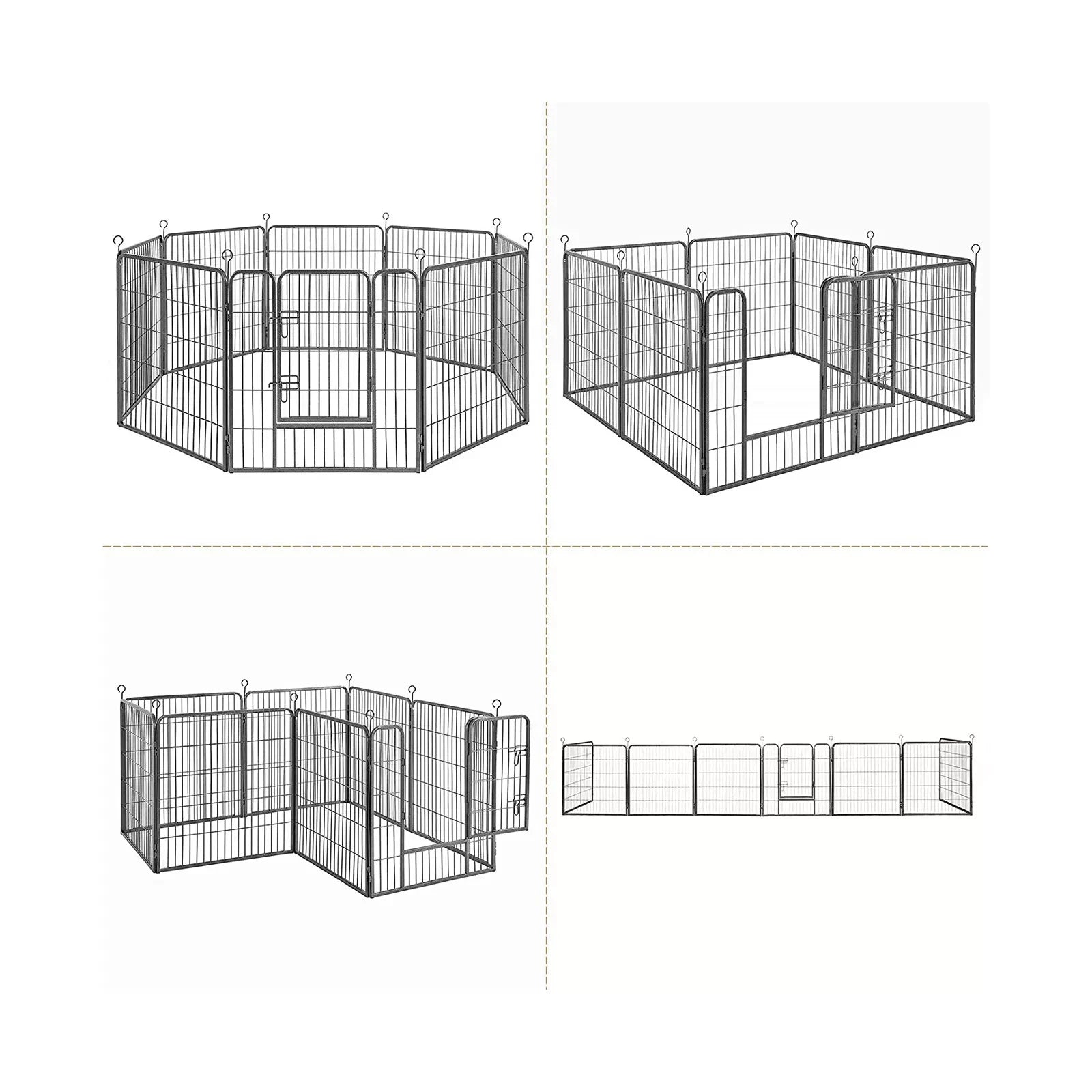 In And OutdoorMatch Dierenren XXL Fritz - Binnen en buiten - Hondenrne, kippenren, kattenren - Ook een puppyren - Zwart - 200x200x150cm Honden Bench