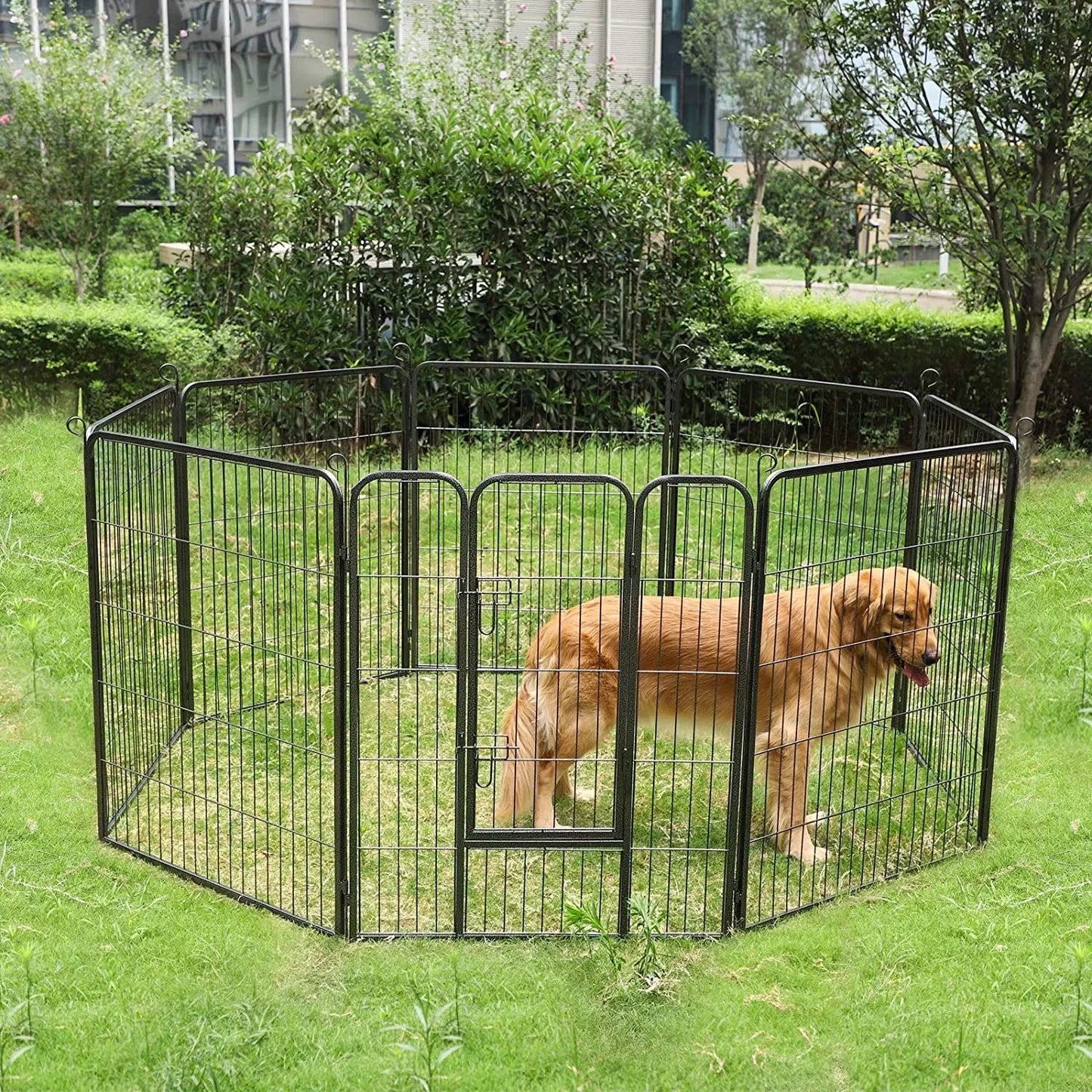 In And OutdoorMatch Dierenren XXL Fritz - Binnen en buiten - Hondenrne, kippenren, kattenren - Ook een puppyren - Zwart - 200x200x150cm Honden Bench