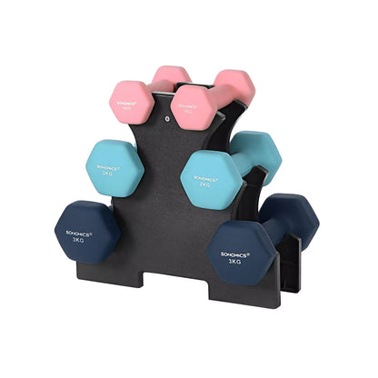 In And OutdoorMatch Dumbbell set Zora - Hexagon - Dumbbell set voor beginners - Gewichten - 2x1kg, 2x2kg, 2x3kg Dumbell set