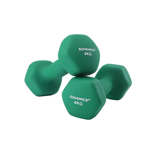 In And OutdoorMatch Dumbbells Set Sem - 2x4kg - Krachttraining - Thuis - Kantoor - Gym - Groen Dumbell set