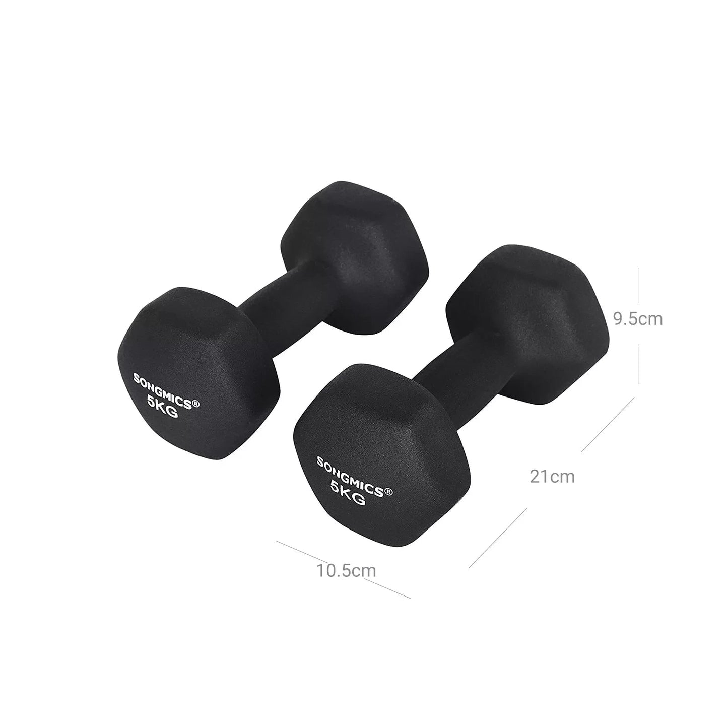 In And OutdoorMatch Dumbbellset Lavinia - 2x5kg - Dumbbellset - Dumbbellset - Home Gym - Zwart Dumbell set