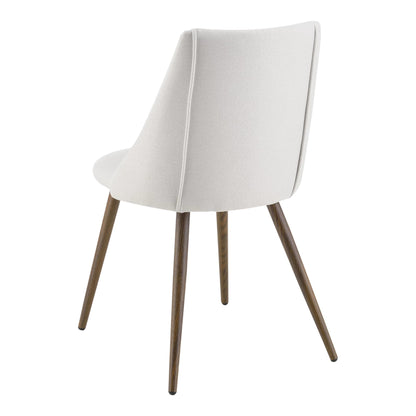 In And OutdoorMatch Eetkamerstoel Cathryn - Set van 2 - Stof en Metaal - 83x50x53 cm - Beige en Houtkleurig - Modern Design- Eetkamerstoel