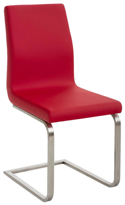 In And OutdoorMatch Eetkamerstoel Rodolph - Rood - Set van 2 - Kunstleer - Hoogwaardige bekleding - Luxe eetkamerstoelen - Moderne look Eetkamerstoel