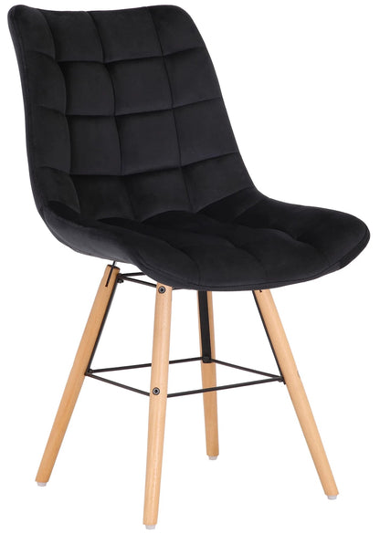 In And OutdoorMatch Eetkamerstoelen Anjelica - Zwart - Set van 2 - Fluweel - Hoogwaardige bekleding - Stijlvolle eetkamerstoelen - Luxe uitstraling Eetkamerstoel