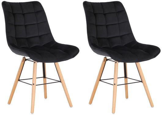 In And OutdoorMatch Eetkamerstoelen Anjelica - Zwart - Set van 2 - Fluweel - Hoogwaardige bekleding - Stijlvolle eetkamerstoelen - Luxe uitstraling Eetkamerstoel