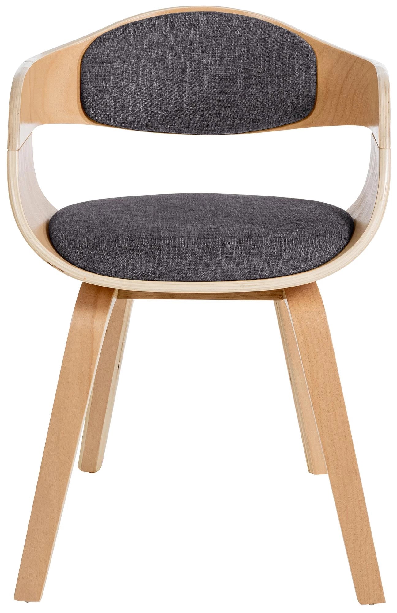 In And OutdoorMatch Eetkamerstoelen Arlo - Grijs - Set van 2 - Stof - Hoogwaardige bekleding - Opvallende eetkamerstoel - Stijlvolle eetkamerstoel - Robuust houten frame Eetkamerstoel