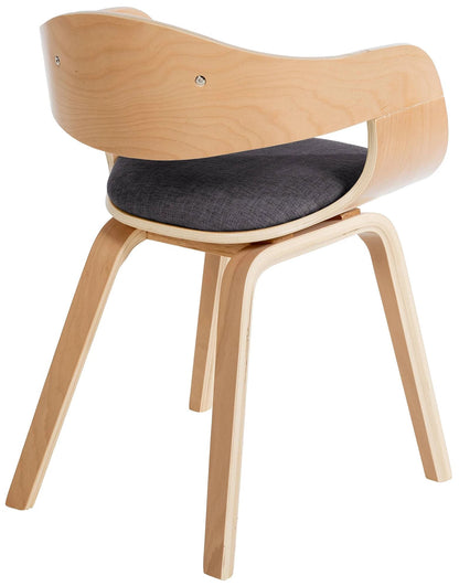 In And OutdoorMatch Eetkamerstoelen Arlo - Grijs - Set van 2 - Stof - Hoogwaardige bekleding - Opvallende eetkamerstoel - Stijlvolle eetkamerstoel - Robuust houten frame Eetkamerstoel