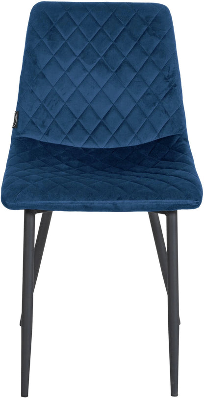 In And OutdoorMatch Eetkamerstoelen Babette - Blauw - Set van 4 - Fluweel - Hoogwaardige bekleding - Exclusieve eetkamerstoelen - Stijlvolle uitstraling Eetkamerstoel