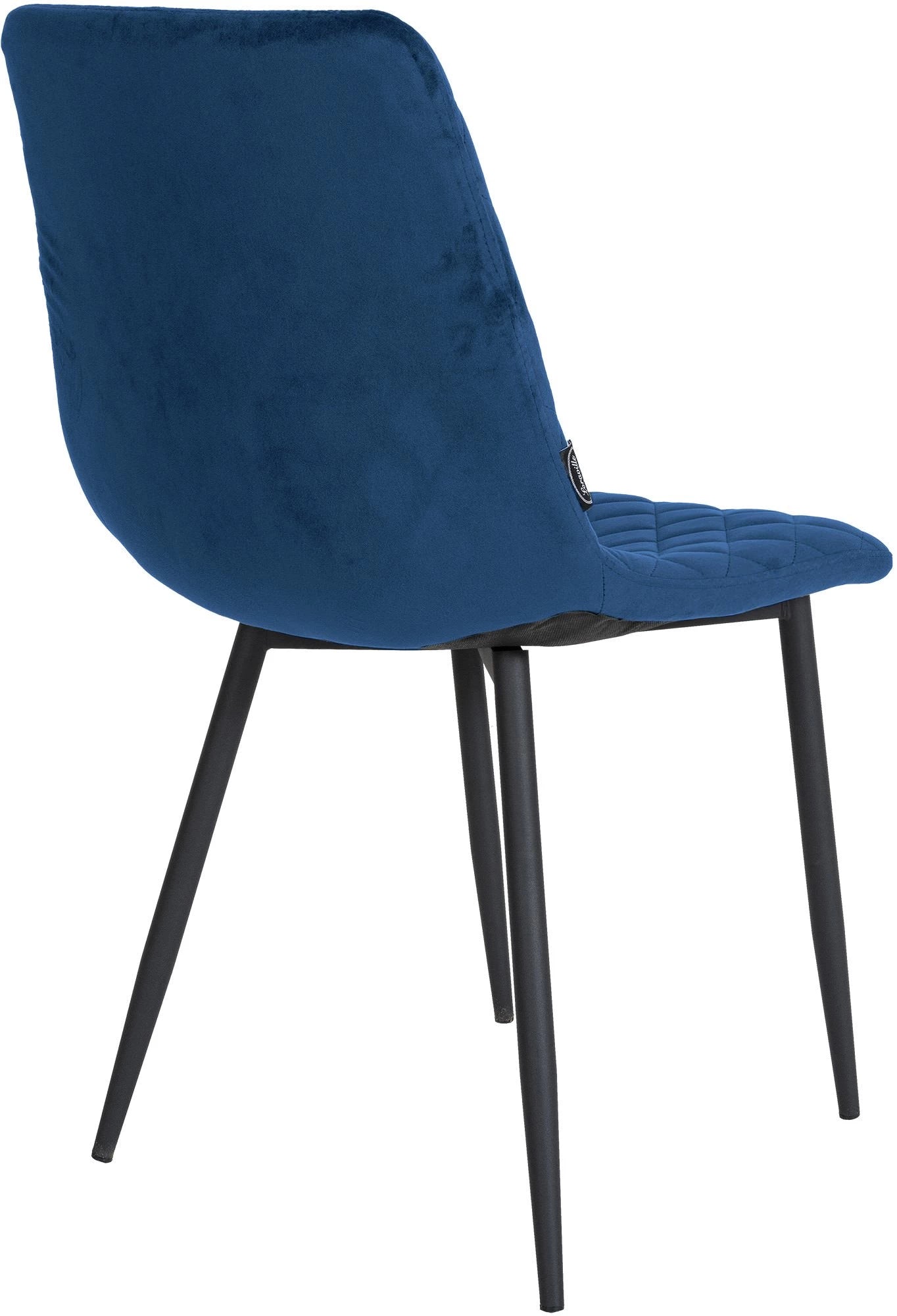 In And OutdoorMatch Eetkamerstoelen Babette - Blauw - Set van 4 - Fluweel - Hoogwaardige bekleding - Exclusieve eetkamerstoelen - Stijlvolle uitstraling Eetkamerstoel