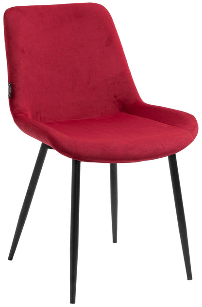 In And OutdoorMatch Eetkamerstoelen Bella - Rood - Set van 2 - Fluweel - Hoge kwaliteit bekleding - Stijlvolle eetkamerstoelen - Luxe uitstraling Eetkamerstoel