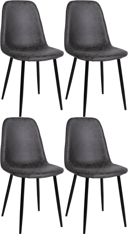 In And OutdoorMatch Eetkamerstoelen Billy - Set van 4 - Kunstleer - Hoogwaardige bekleding - Stijlvolle eetkamerstoelen - Luxe uitstraling Eetkamerstoel