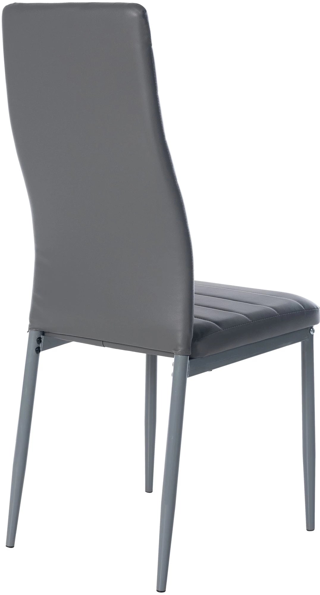 In And OutdoorMatch Eetkamerstoelen Brannon - Grijs - Set van 4 - Kunstleer - Hoogwaardige bekleding - Luxe eetkamerstoelen - Stijlvolle uitstraling Eetkamerstoel