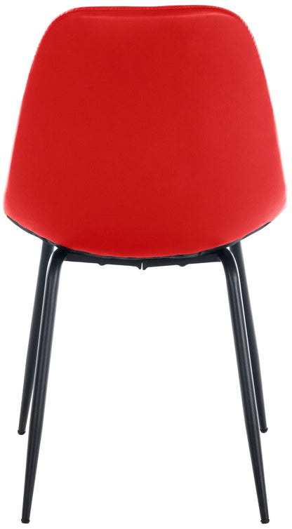 In And OutdoorMatch Eetkamerstoelen Cammie - Rood - Set van 2 - Kunstleer - Hoogwaardige bekleding - Luxe eetkamerstoel - Stijlvolle uitstraling Eetkamerstoel