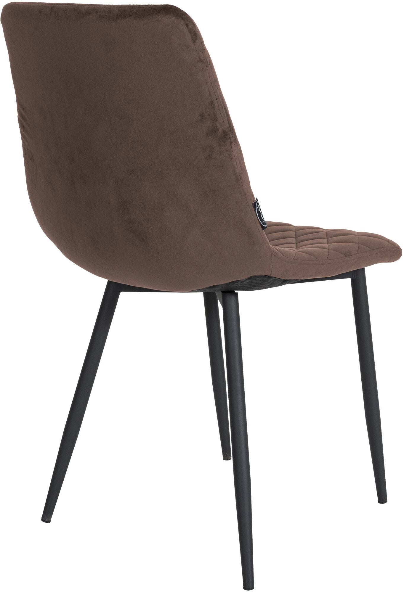 In And OutdoorMatch Eetkamerstoelen Cristen - Bruin - Set van 4 - Fluweel - Hoogwaardige bekleding - Luxe eetkamerstoelen - Stijlvolle uitstraling Eetkamerstoel