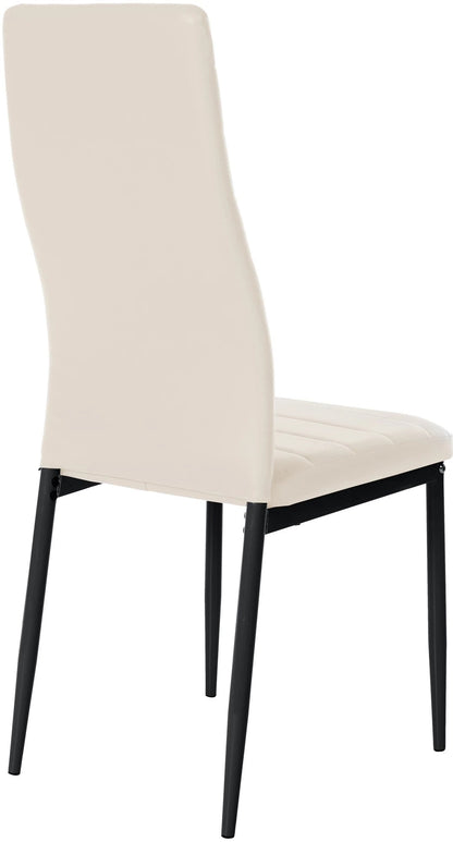 In And OutdoorMatch Eetkamerstoelen Damion - Creme - Set van 6 - Kunstleer - Hoogwaardige bekleding - Luxe eetkamerstoelen - Stijlvolle uitstraling Eetkamerstoel