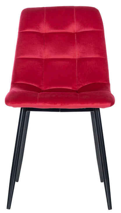 In And OutdoorMatch Eetkamerstoelen Deeann - Rood - Set van 4 - Fluweel - Hoogwaardige bekleding - Opvallende eetkamerstoel - Stijlvolle eetkamerstoel - Gezellige uitstraling Eetkamerstoel